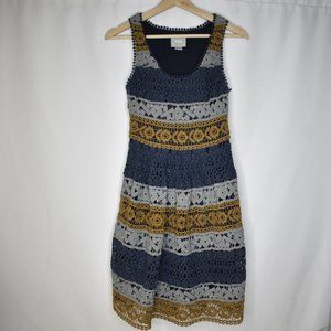 Anthropologie Maeve Women's Dress Crochet Fit and Flare Sleeveless